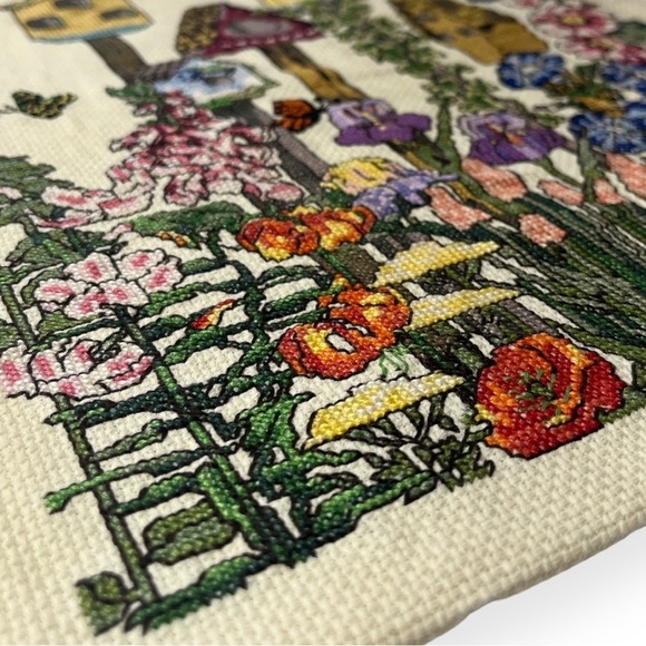 Janlynn Cross‎ Stitch Completed Bird Houses  Butterflies In The Garden Unframed - Picture 3 of 7